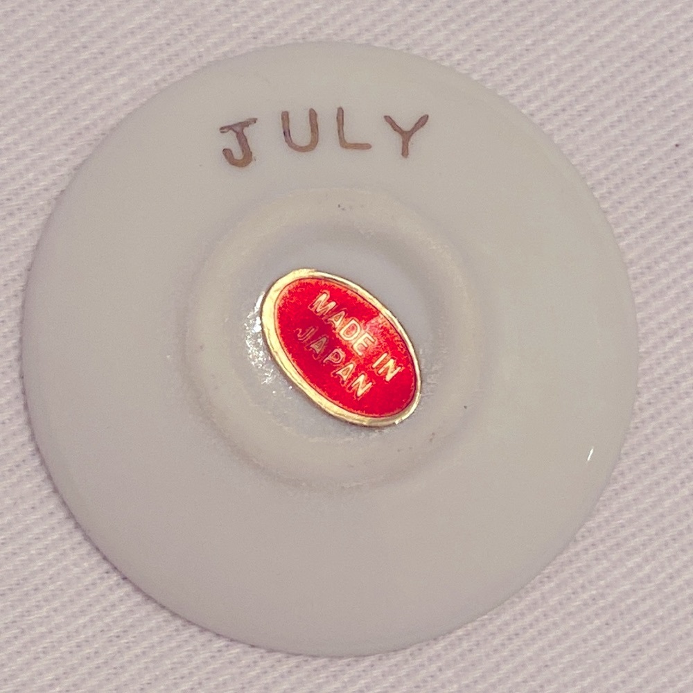 JULY Vintage Birth month Miniature tea cup and saucer with stand - Picture 8 of 11